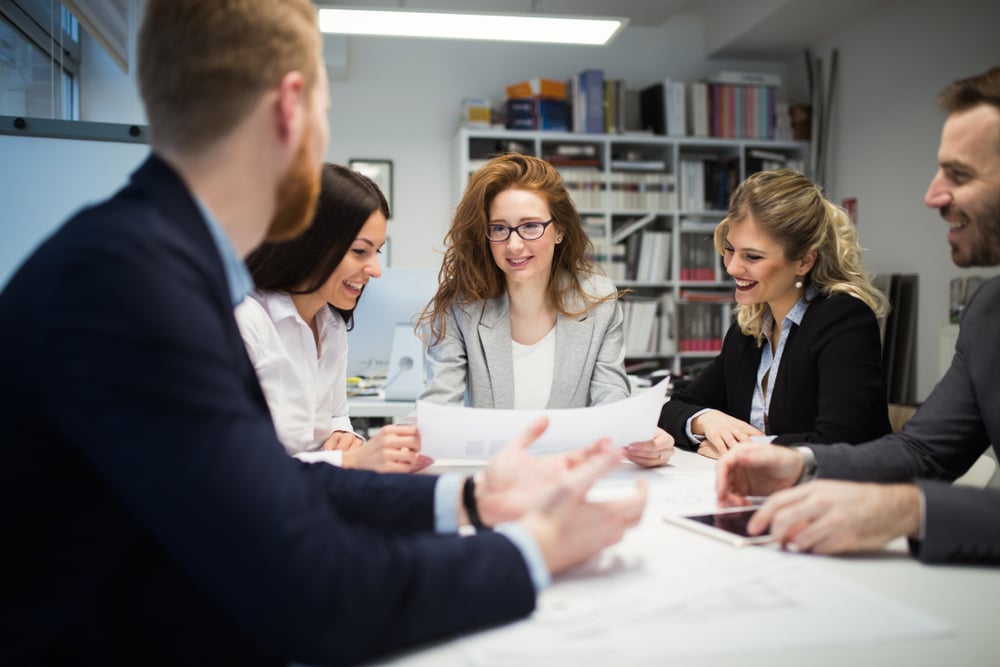 Business colleagues in conference room; Shutterstock ID 1137010469; Purchase Order: 86018; Job: RH_30_days; Client/Licensee: Robert Half; Other: E_Kim