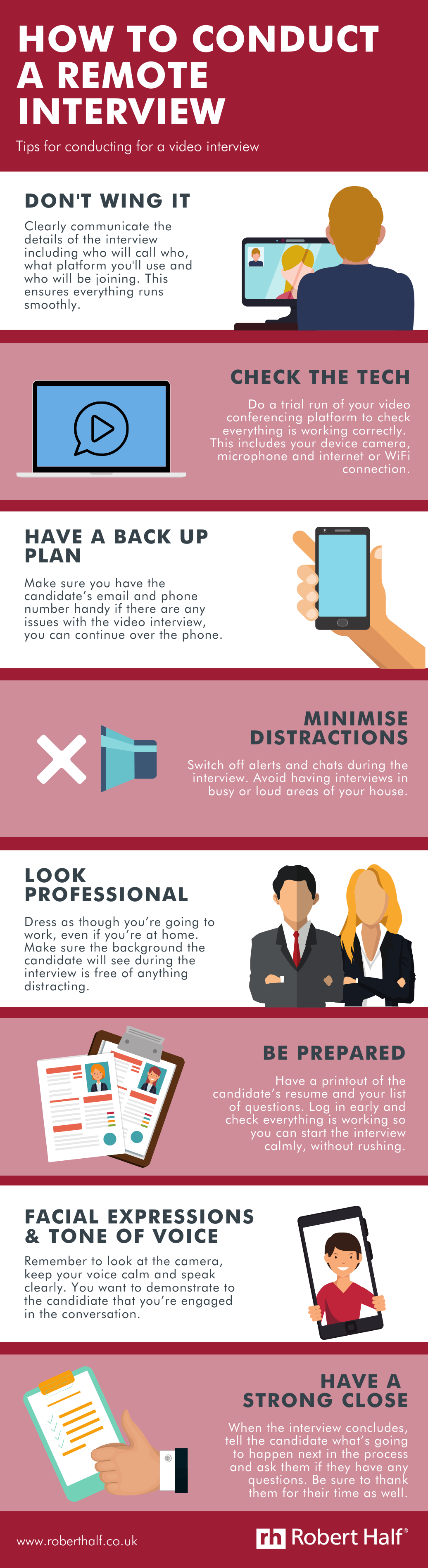 Conducting remote interview infographic